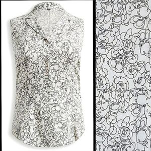 TORRID Disney Minnie Mouse Stretch Challis Collar Sleeveless Blouse